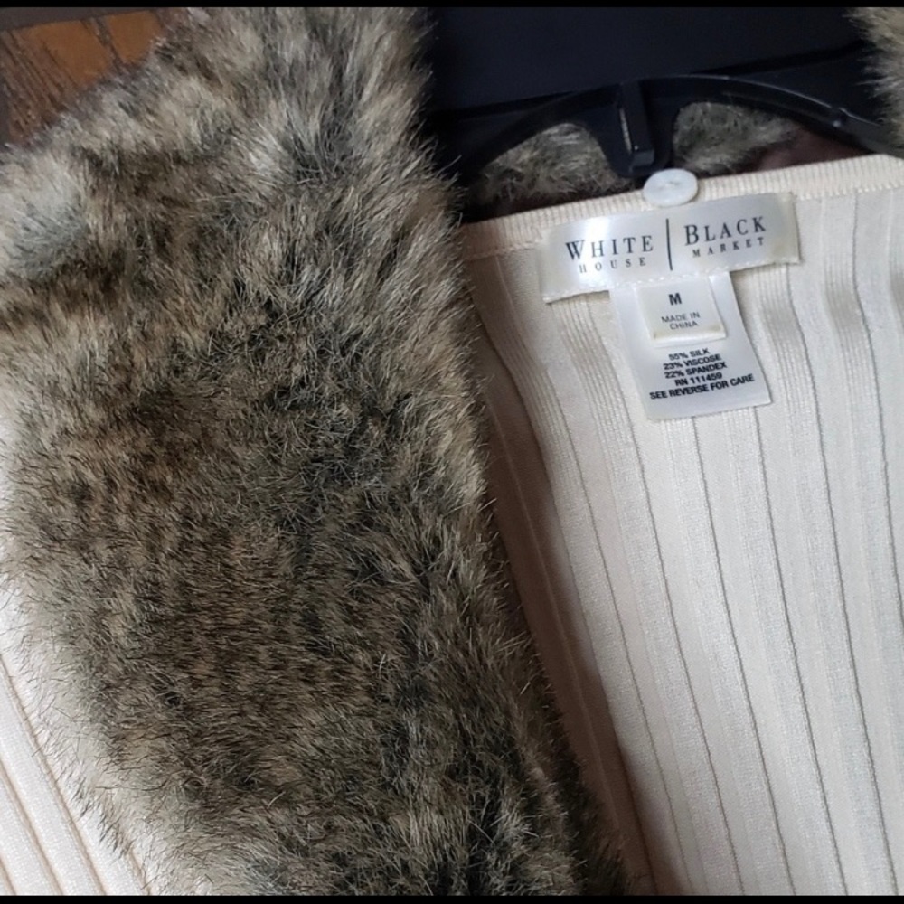 WHBM Sweater with Detachable Fur